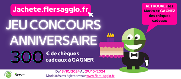 Jeu concours Anniversaire Jachete.flersagglo.fr 2 ans