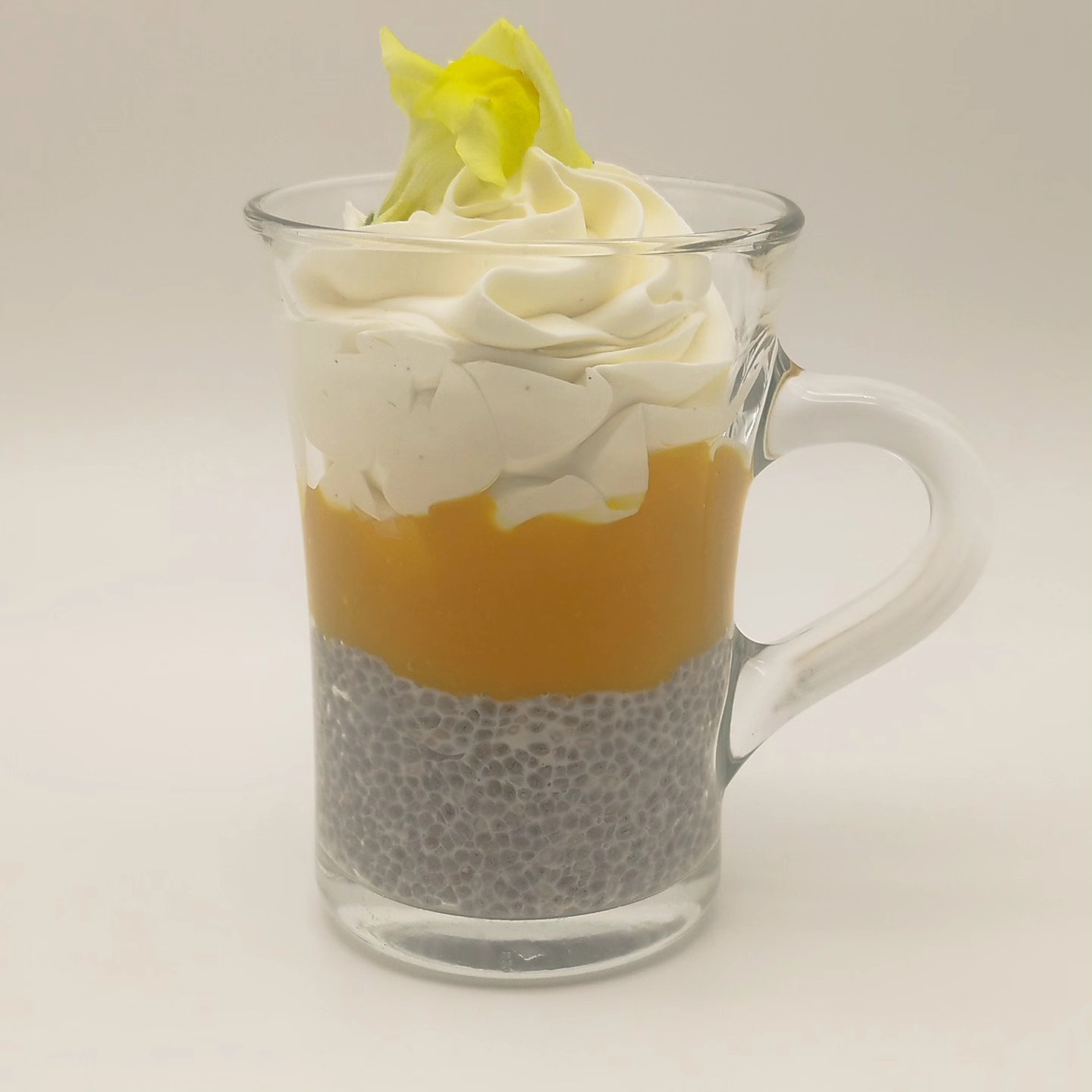 Chia pudding mangue ganache vanille