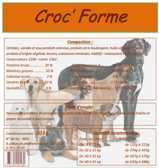 Croquette Chien Croc’form