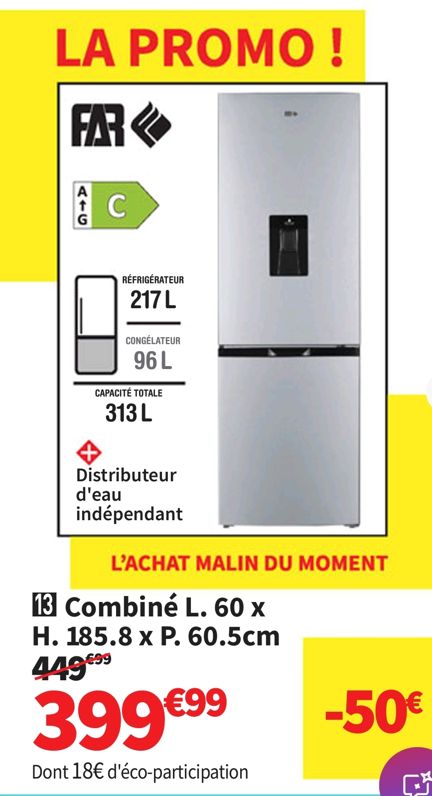 Réfrigérateur Combiné (congélateur En Bas) Far Cb3024wdsc