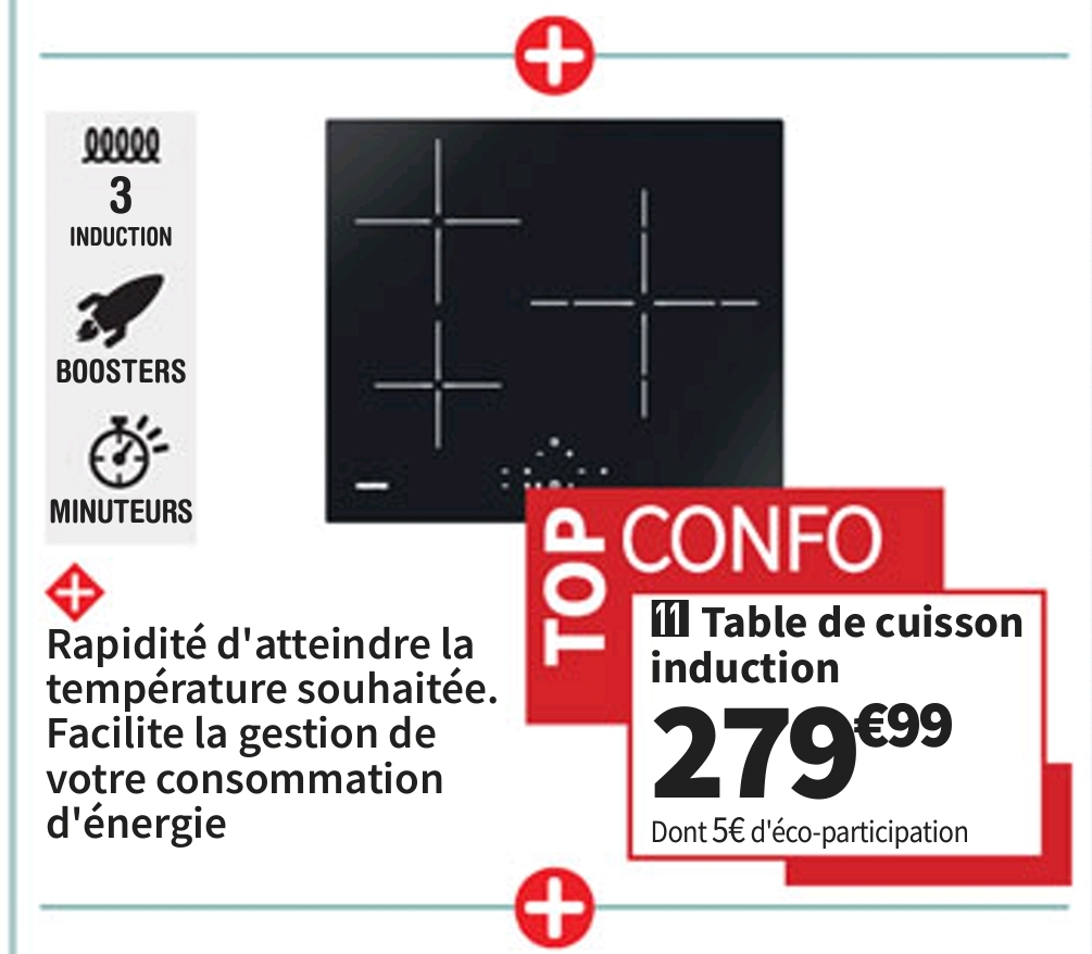 Top Confo. Table De Cuisson à Induction Rosieres Rid633cd/e1