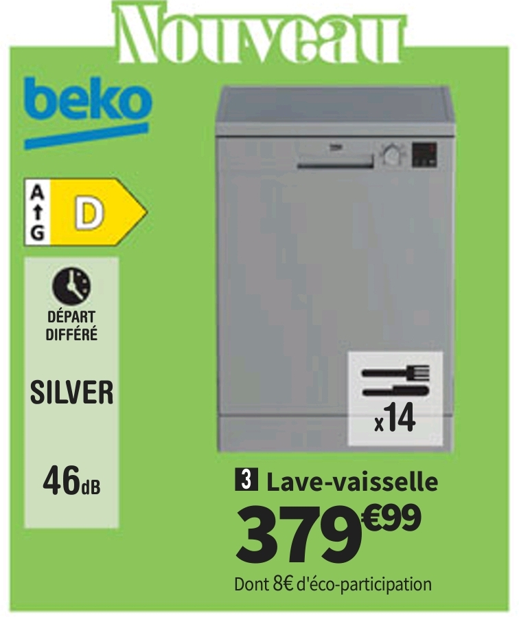 Lave-vaisselle Largeur 60 Cm Beko Bdfn0543s