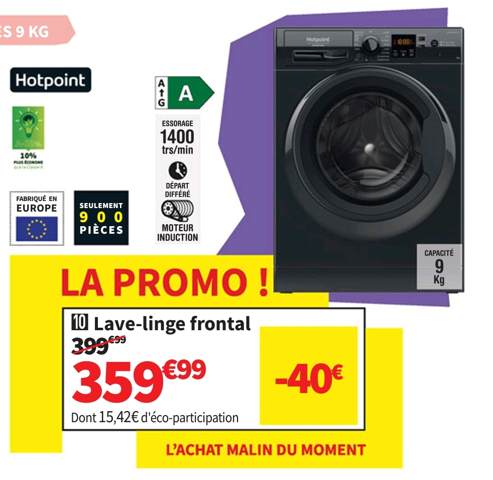 Lave Linge Ouverture Hublot Hisense W814qpm 8 Kg 1400 Trs/min Profondeur 54 Cm