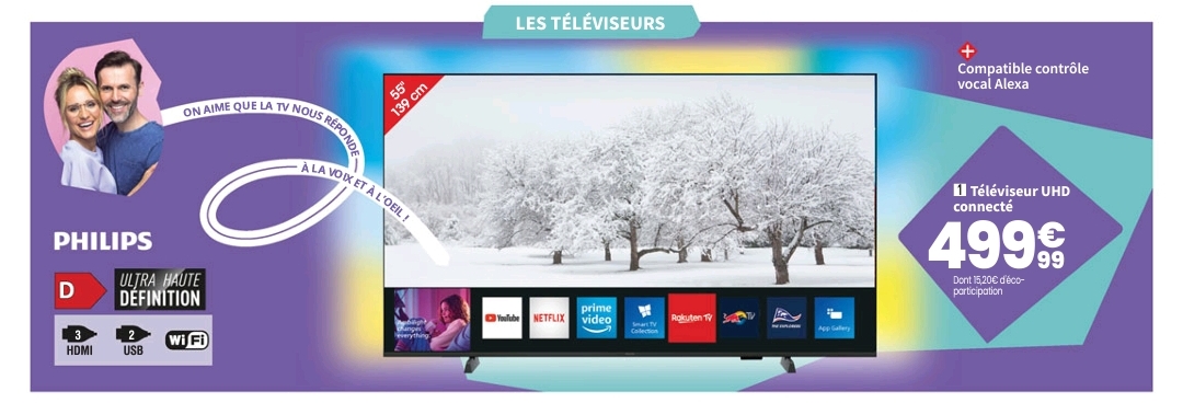 Téléviseur Led Philips 55pus8009/12 Uhd 4k 55 Pouces 139 Cm