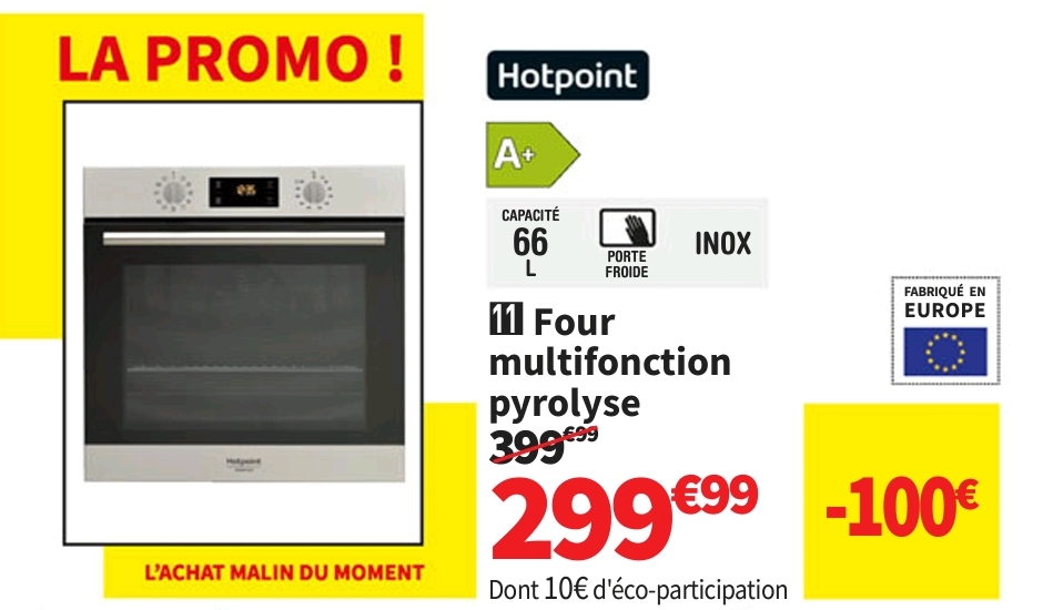 Four Multifonction Pyrolyse Hotpoint Fa2840pix/ha 66 Litres