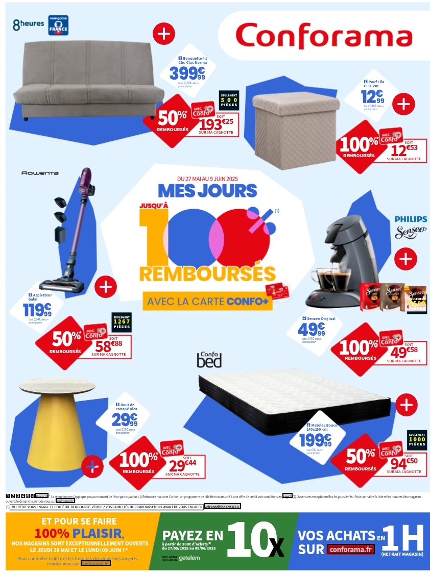 Catalogue Conforama.mes Jours Jusqu’à 100% Remboursés