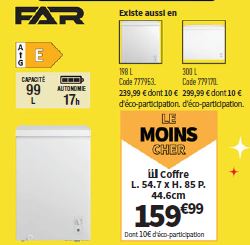 Congélateur Coffre Far K103