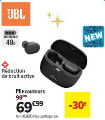 Ecouteurs Jbl Tune Buds Réducteur De Bruit Noir