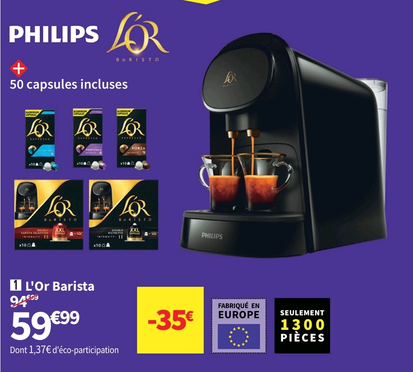 Expresso Portionné L’or Barista Capsule Philips Lm8012/65