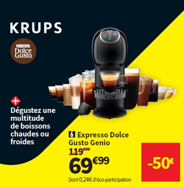 Expresso Portionné      Krups Genio S Plus Noir Yy4445fd