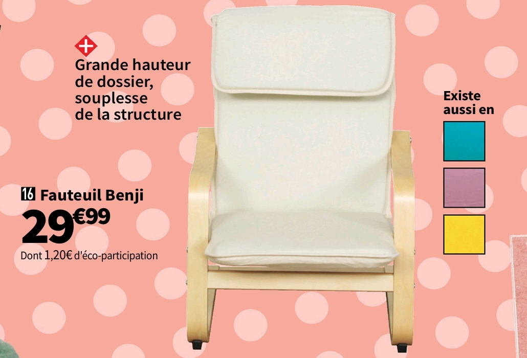 Fauteuil Enfant Benji 2 Coloris écru