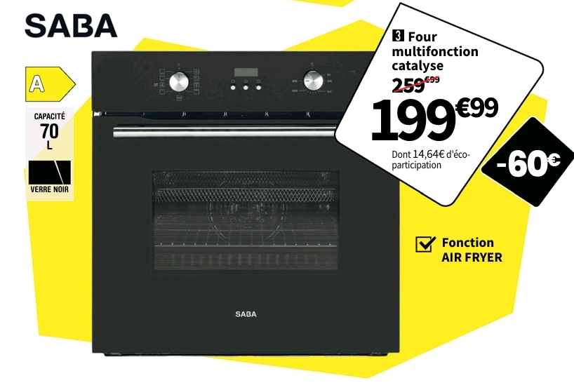 Four Multifonction Catalyse Saba Omc7024blrt/m 70 Litres