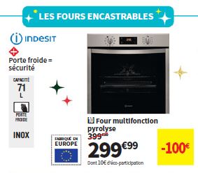 Four Multifonction Pyrolyse Indesit Ifw5844pix 71 Litres