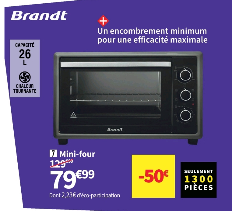 Mini Four Multifonction Brandt Fc26mub – 26 Litre(s)