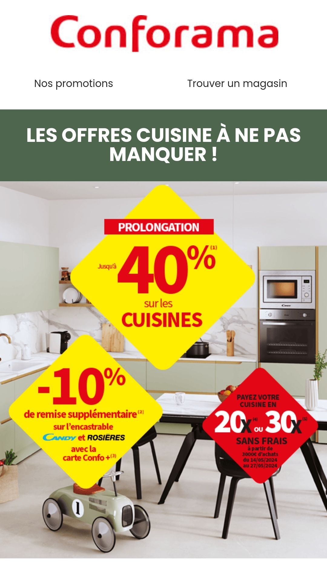 Prolongation Offre Jusqu’à -40% Sur La Cuisine –> 27/05/24