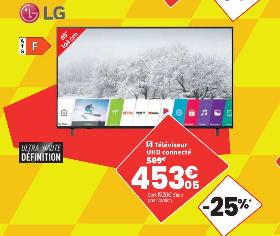 Téléviseur Led Lg 65ua75006la Uhd 4k 65 Pouces 164 Cms