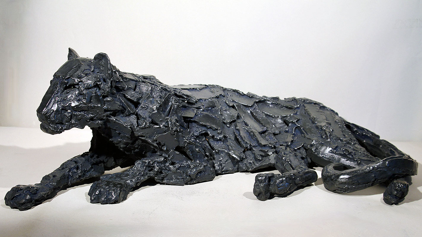 « panthère De Java » – Bertrand Fauconnet Bronze