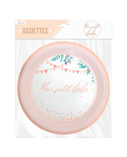 Assiettes Baby Shower Fille