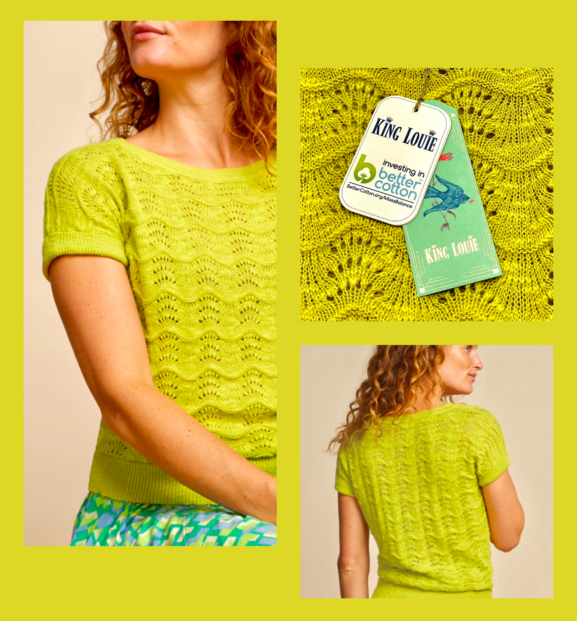 Pull Maille Ajouré Vert Anis