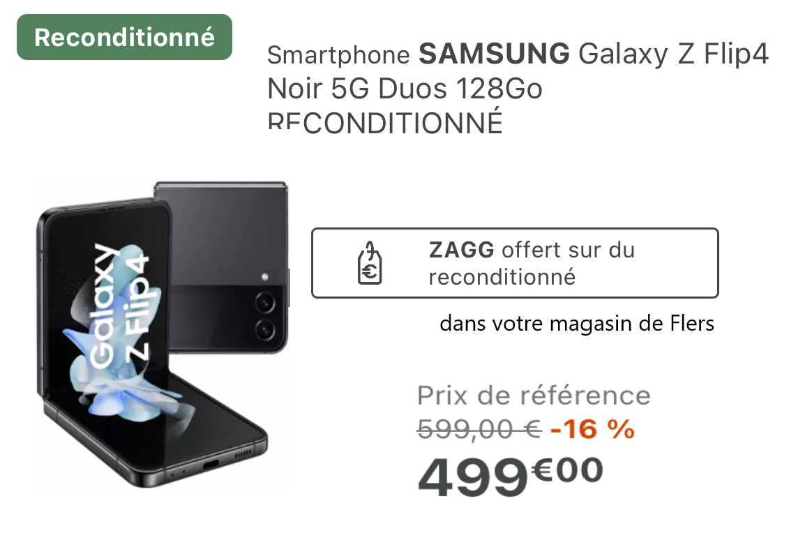 Galaxy Z Flip4 Noir 5g Duos 128go