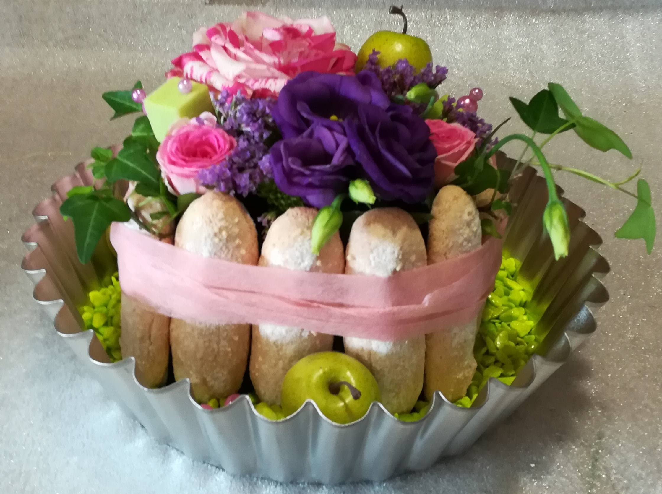Composition Florale « gâteau »